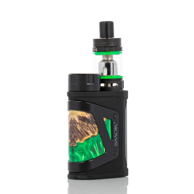 smok scar-mini kit 80w with tfv9 mini tank - green stabilizing wood