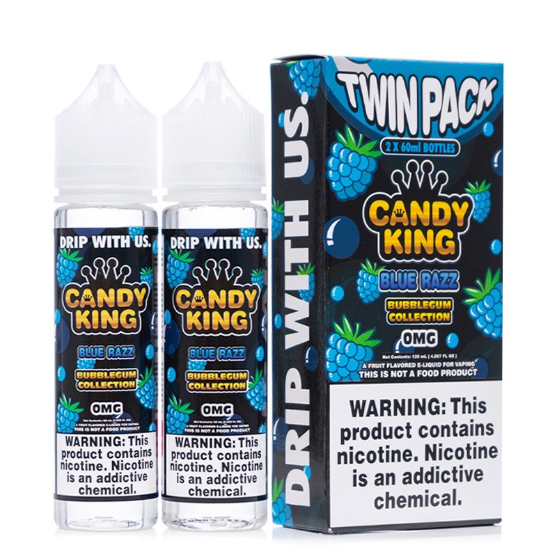 Candyking Bubblegum Blue Razz Bottle and box