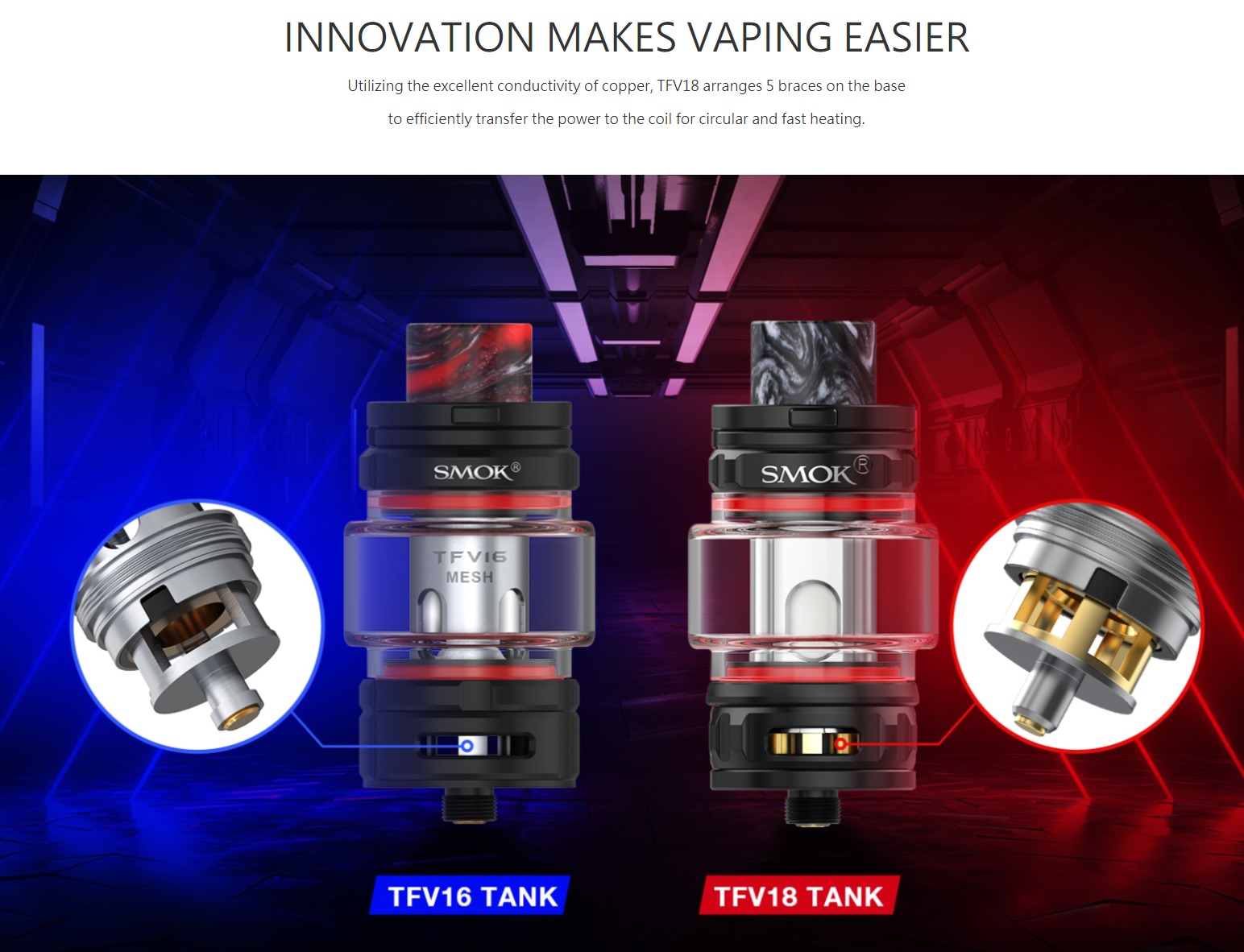 SMOK TFV18 Tank - 5 Braces