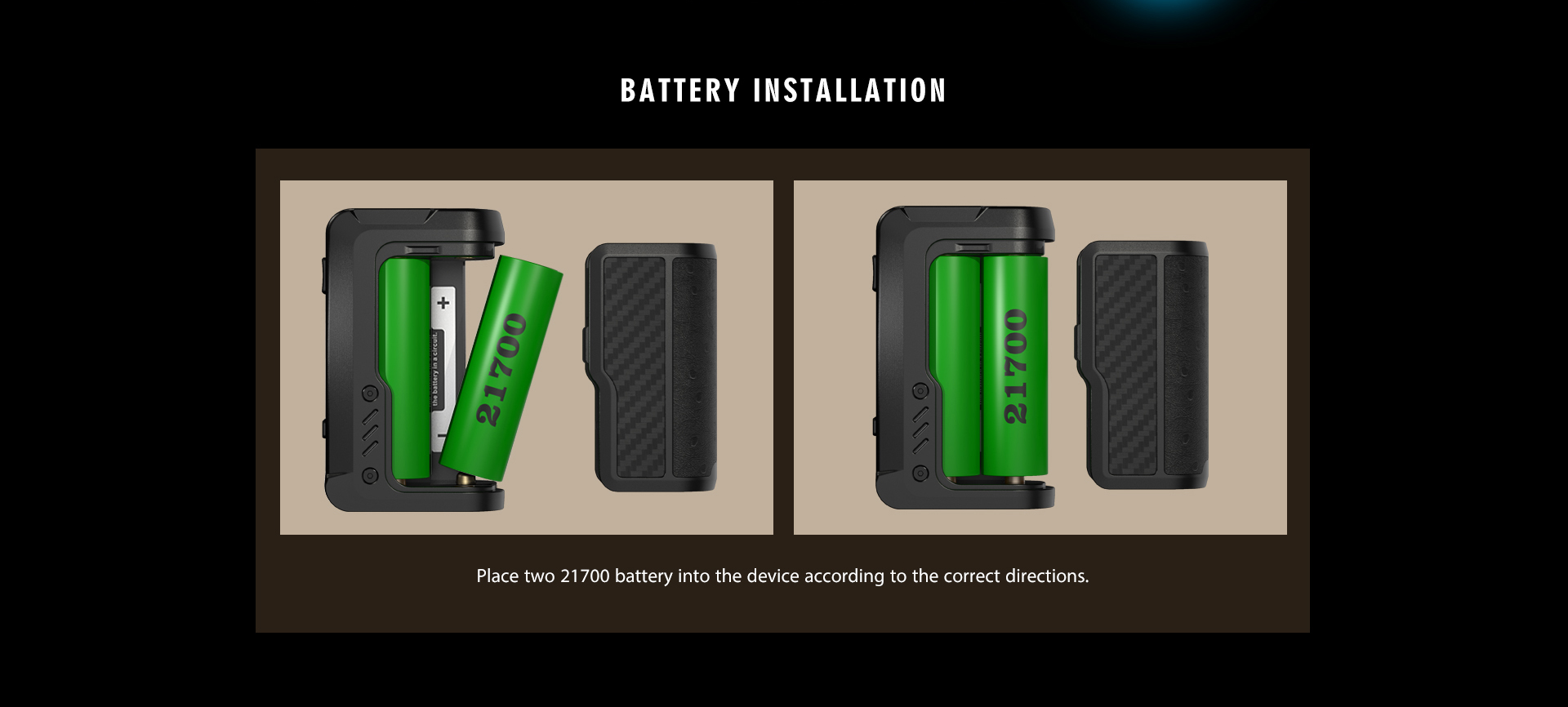 Vandy Vape Gaur-21 Mod - Battery Installation